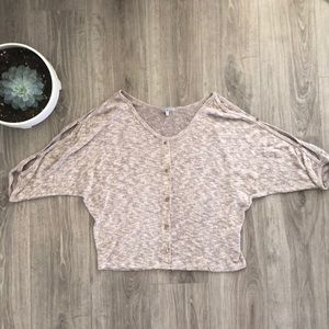 Cold Shoulder Bat Wing Knit Blouse